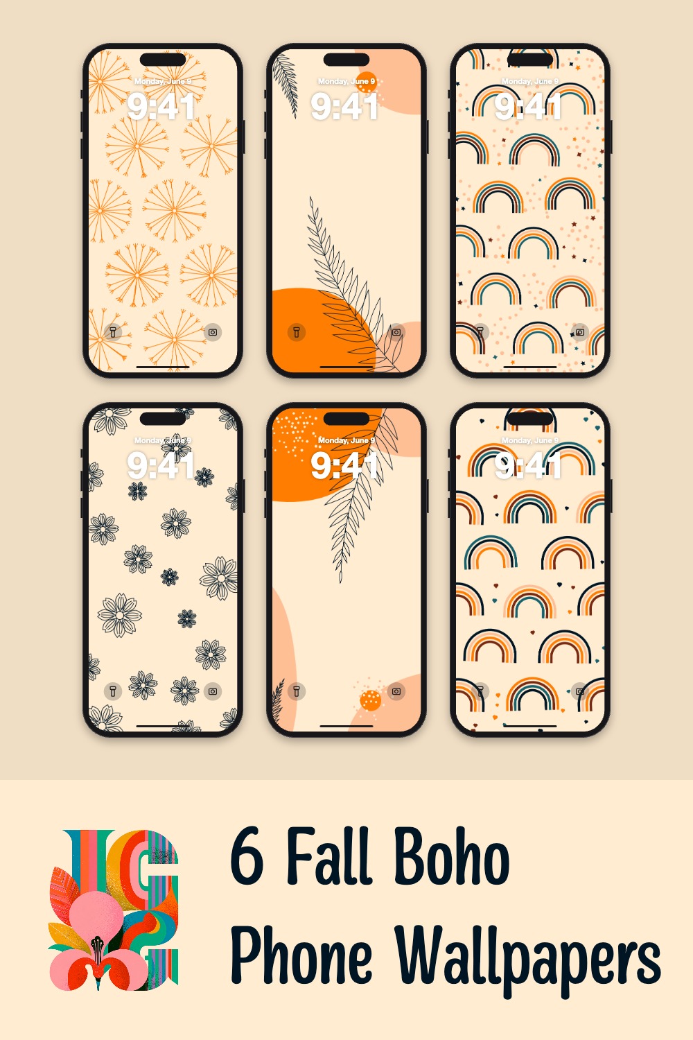 6 Fall Boho Phone Wallpapers: 6 wallpapers on iPhone 17 Pro Max