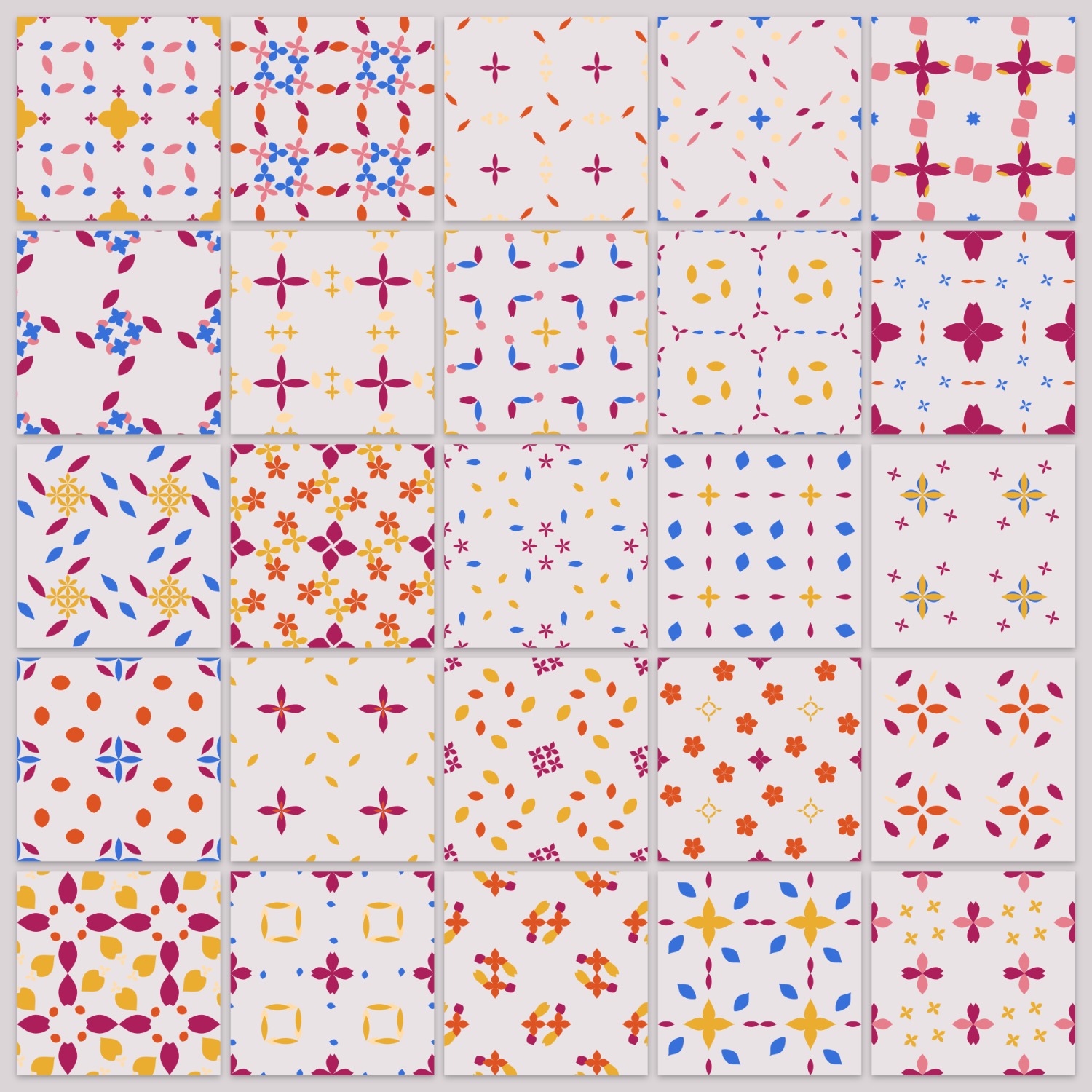5 by 5 raspberry-sun pages on one sheet