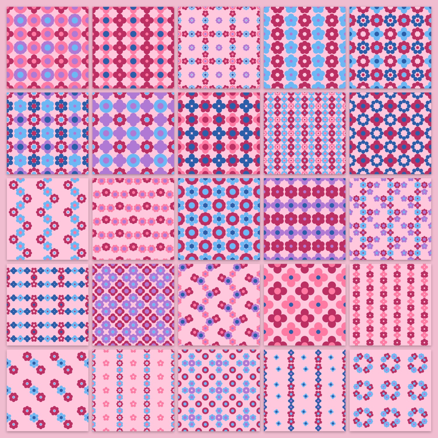 5 by 5 cotton-candy pages on one sheet